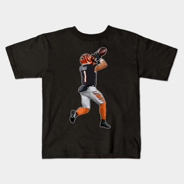 JaMarr Chase #1 Catch Power Kids T-Shirt by GuardWall17